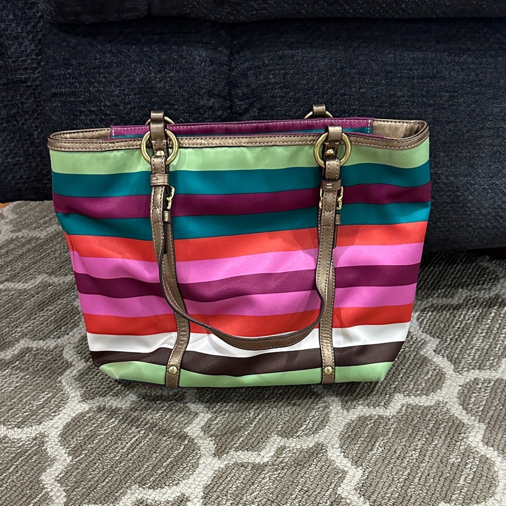 Coach Vibrant Striped Tote Bag - Picture 2 of 3